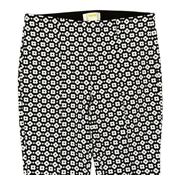 Maeve Kick Flare Pants Black White Flowers X-Small - Picture 2 of 5